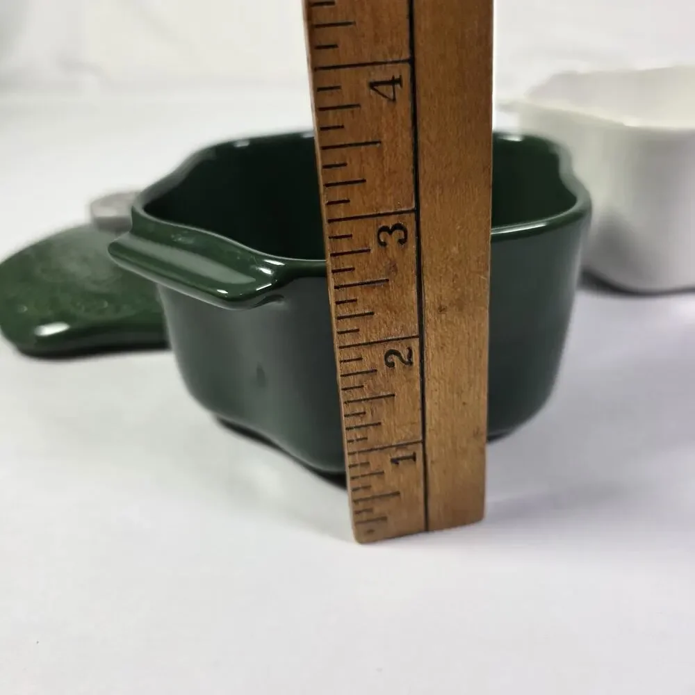 Pioneer Woman White/Green Snowflake Mini Cocotte with Lid 2-Piece Set